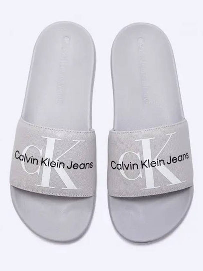 Jeans Monogram Bath Slippers Grey - CALVIN KLEIN - BALAAN 2