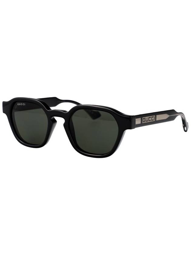 Lettering Round Frame Sunglasses Black - GUCCI - BALAAN 3