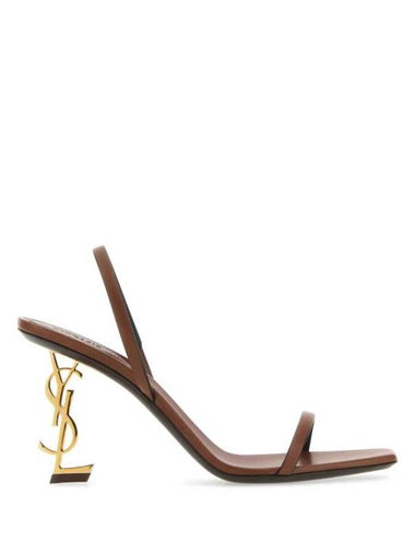 Cassandre Vegetable Tanned Leather Slingback Heels Brown - SAINT LAURENT - BALAAN 1