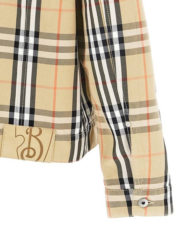 Check Cotton Jacket Sand - BURBERRY - BALAAN 5