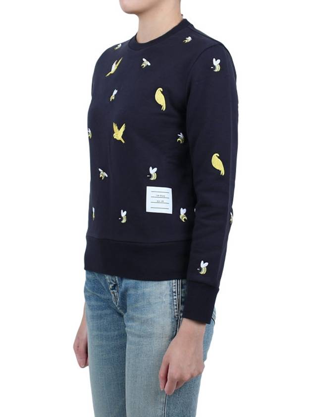 Loop Back Bird Bee Sweatshirt Navy - THOM BROWNE - BALAAN 4