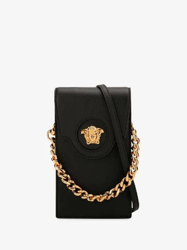 Medusa Gold Chain Phone Pouch Bag Black - VERSACE - BALAAN 4