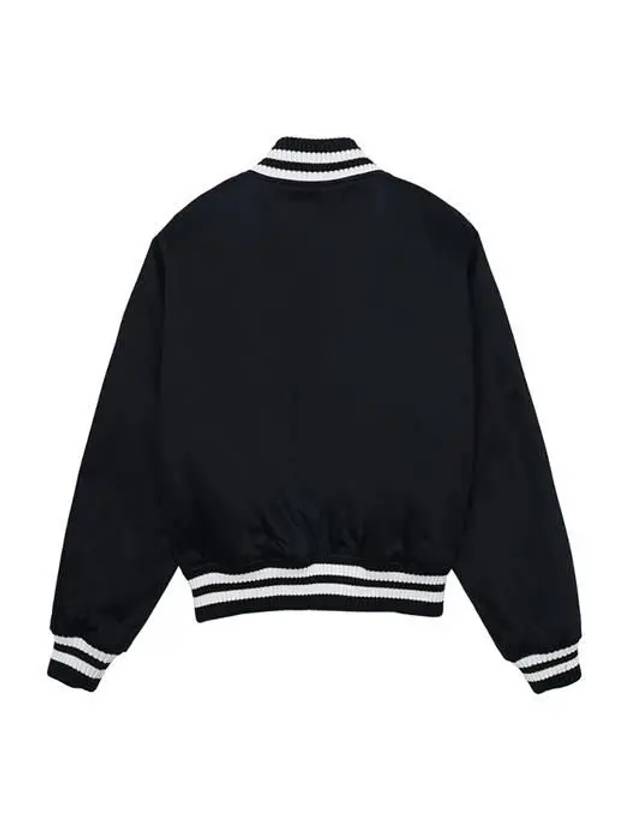 Satin Cotton Bomber Jacket Black - MAISON KITSUNE - BALAAN 3