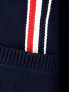 RWB Striped Intarsia Cotton Cardigan Navy - THOM BROWNE - BALAAN 5