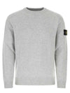 Men's Waffen Patch Round Neck Knit Top Light Grey - STONE ISLAND - BALAAN 1