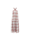 Linen Checked halter neck maxi dress - NARU KANG - BALAAN 2