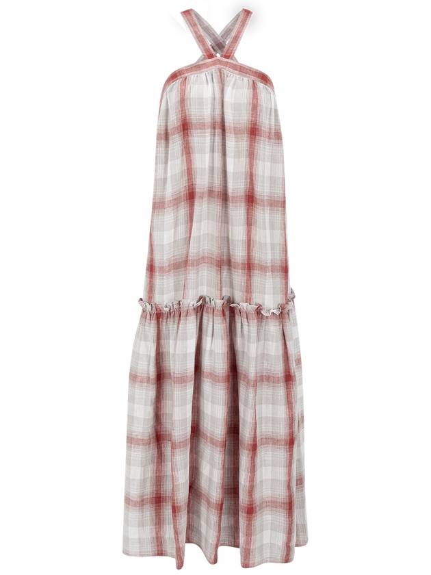 Linen Checked halter neck maxi dress - NARU KANG - BALAAN 2