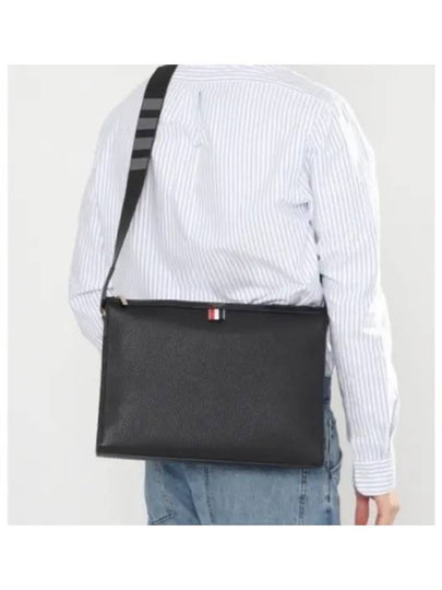 4-Bar Leather Shoulder Bag Black - THOM BROWNE - BALAAN 2