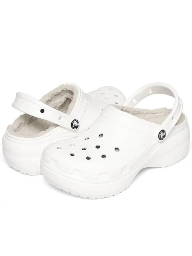 Classic Platform Lined Clog Women White 207938 100 - CROCS - BALAAN 3