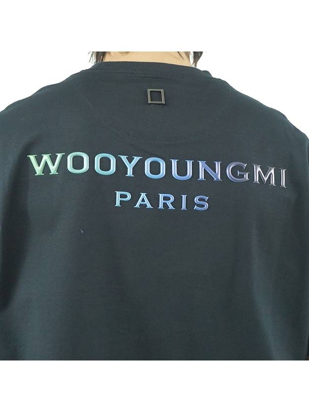 Gradient Embossed Back Logo Short Sleeve T-Shirt Black - WOOYOUNGMI - BALAAN 8