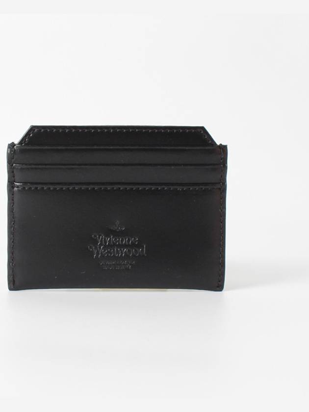 Logo Calf Slim Card Wallet Black - VIVIENNE WESTWOOD - BALAAN 3