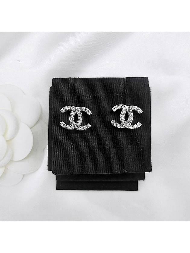 CC Crystal Earrings Silver ABE835 - CHANEL - BALAAN 3