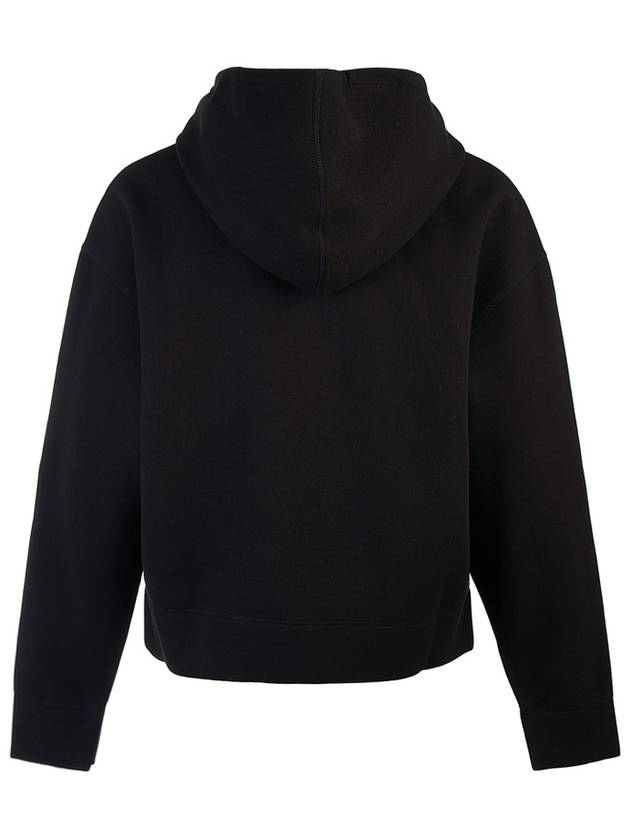 Wool Viscose Zip-Up Hoodie Black - AMI - BALAAN 4