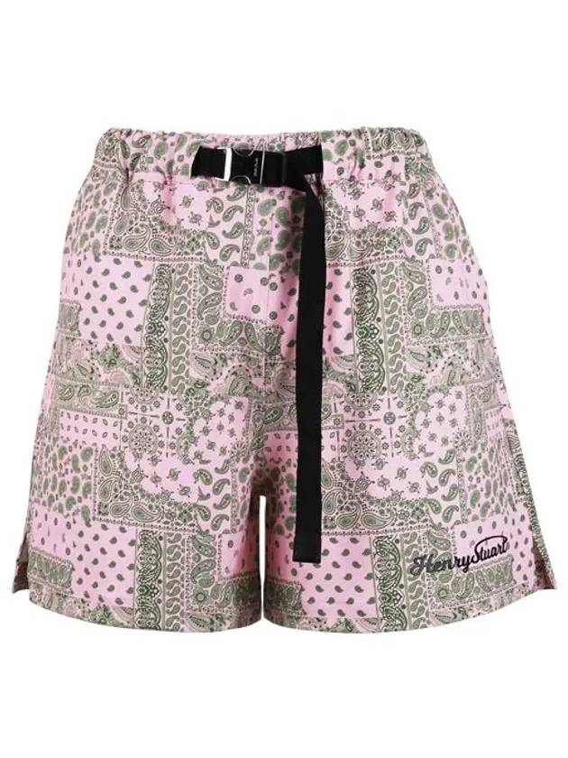 Golf Paisley Belt Shorts Pink - HENRY STUART - BALAAN 1