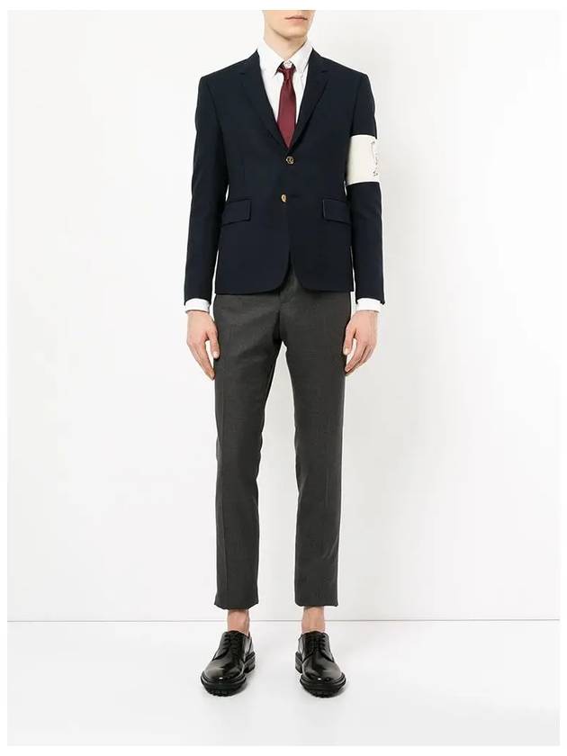 Low Rise Side Tab Wool Slacks Charcoal - THOM BROWNE - BALAAN 4