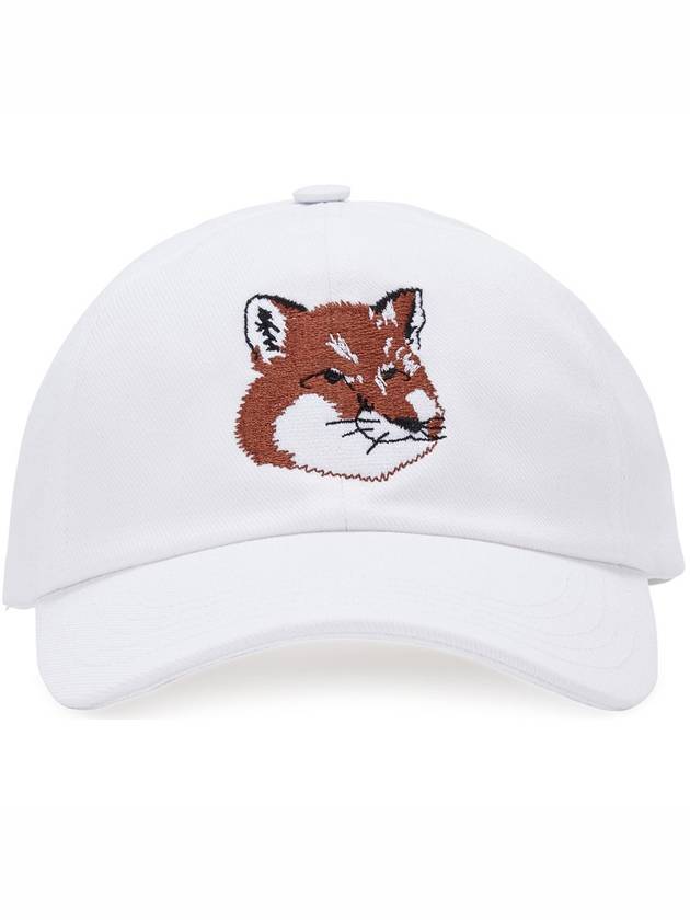 Large Fox Head Embroidered 6P Ball Cap White - MAISON KITSUNE - BALAAN 2