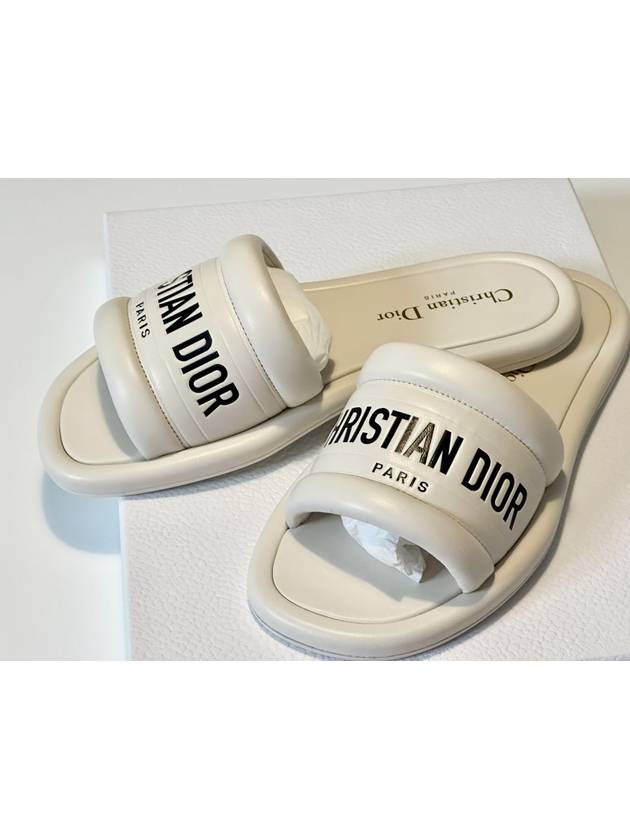 Every-D Embossed Lambskin Slippers White - DIOR - BALAAN 2