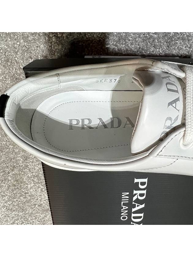 Brushed Leather Sneakers White Black - PRADA - BALAAN 10