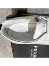 Brushed Leather Low Top Sneakers White Black - PRADA - BALAAN 10