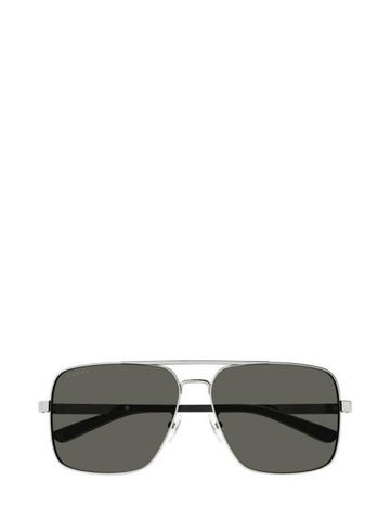 Eyewear Logo Metal Sunglasses Silver Grey - GUCCI - BALAAN 1