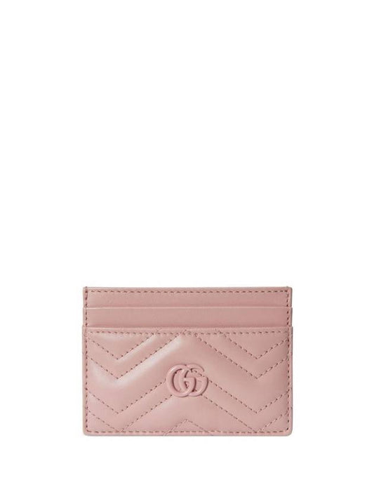 GG Marmont Leather Card Wallet Pink - GUCCI - BALAAN 1
