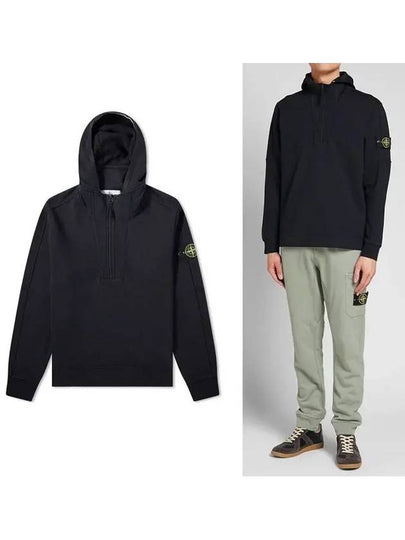 Wappen Patch Half Zip-Up Hoodie Navy - STONE ISLAND - BALAAN 2