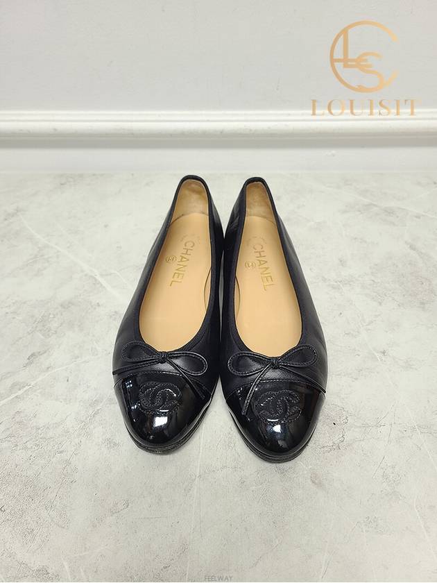 Used luxury goods Lewis It 36 Black CC logo ballerina flat shoes - CHANEL - BALAAN 5