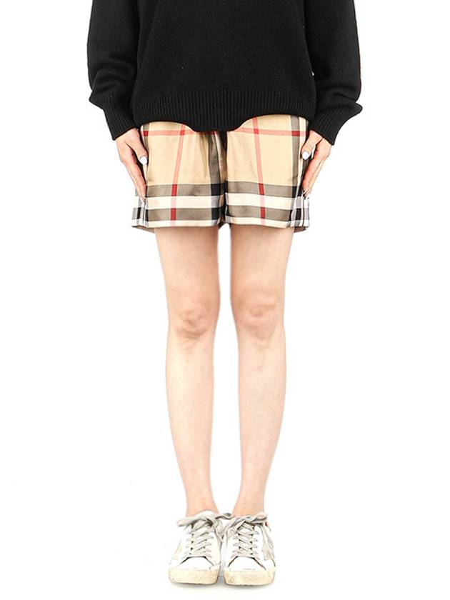 Check Print Shorts Beige - BURBERRY - BALAAN 2