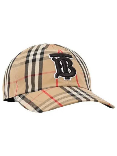 Monogram Motif Vintage Check Cotton Baseball Cap Archive Beige - BURBERRY - BALAAN 2