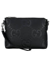 Jumbo GG Leather Messenger Cross Bag Black - GUCCI - BALAAN 2