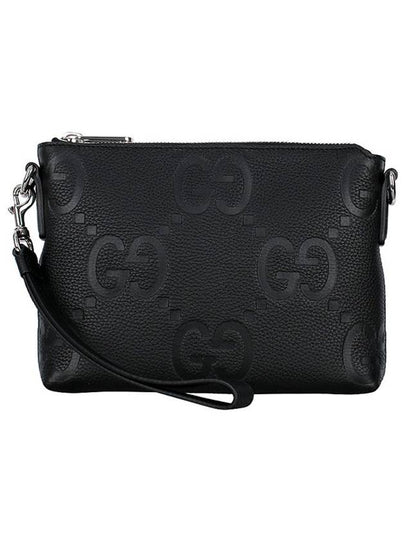 Jumbo GG Leather Messenger Cross Bag Black - GUCCI - BALAAN 2