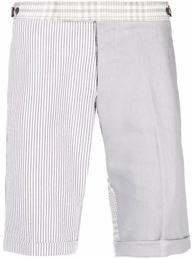 Fun Mix Linen Side Tab Shorts Grey - THOM BROWNE - BALAAN 2