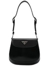 Cleo Brushed Leather Mini Shoulder Bag Black - PRADA - BALAAN 3