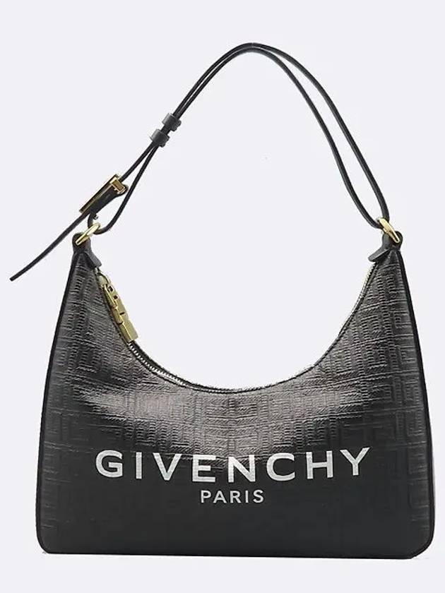 BB50PYB1GT Black Coated Fabric Small Cut Out Moon Shoulder Bag - GIVENCHY - BALAAN 2