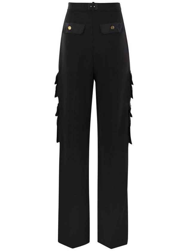 Straight crepe trousers with pockets and belt - ELISABETTA FRANCHI - BALAAN 2