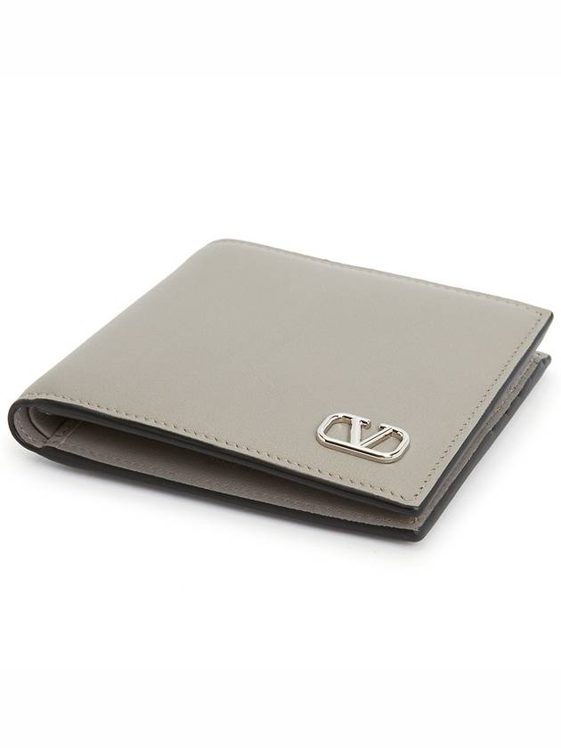 V Logo Signature Half Wallet Grey - VALENTINO - BALAAN 4