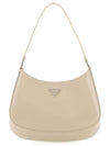 Triangular Logo Cleo Brushed Leather Shoulder Bag Desert Beige - PRADA - BALAAN 1