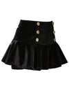 golf wear velvet button flower skirt Velvet button flower skirt Black - J JANE - BALAAN 3