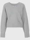 Women's Woods V-neck Knit Top Gray - MICANE - BALAAN 9