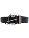 Signature Striped Leather Belt Black - PAUL SMITH - BALAAN 2