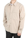 Technical Heart Logo Patch Pocket Long Sleeve Shirt Beige - AMI - BALAAN 2