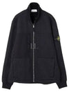 Wappen Patch Cotton Zip Up Jacket Black - STONE ISLAND - BALAAN 2