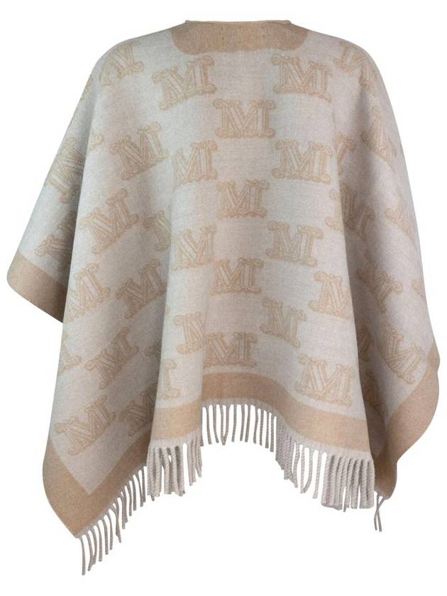 Fringe Logo Wool Cape Sand - MAX MARA - BALAAN 3