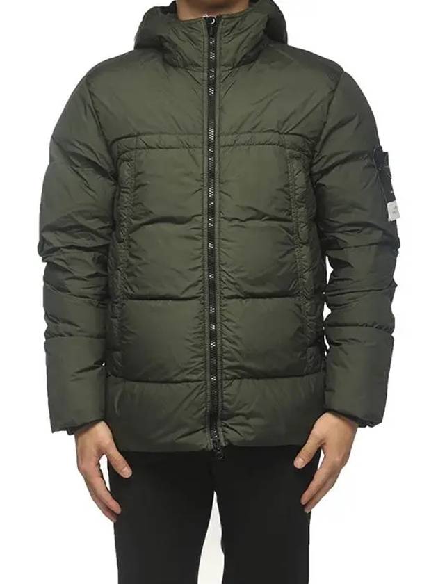 Men's Crinkle Reps Hooded Down Padding Dark Green - STONE ISLAND - BALAAN 6