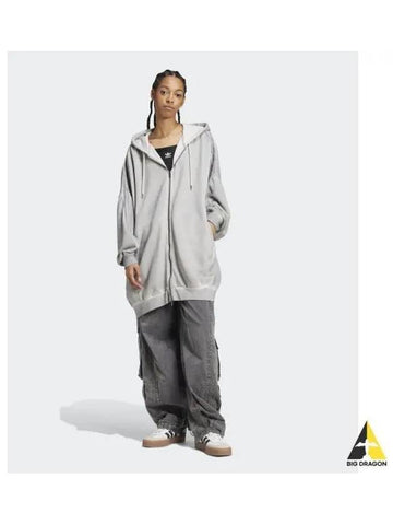 adidas ADILENIUM 2 Washed Oversized Hoodie Gray JM9250 - ADIDAS - BALAAN 1