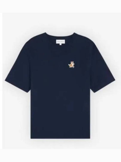 Speedy Fox Patch Comfort Short Sleeve T Shirt Navy - MAISON KITSUNE - BALAAN 2