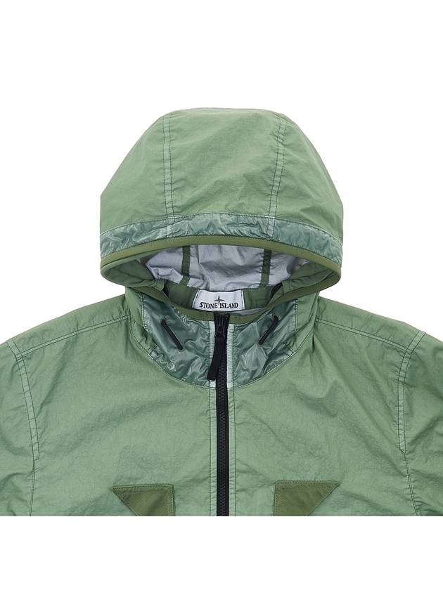 Wappen Patch Nylon Hooded  Jacket Green - STONE ISLAND - BALAAN 4