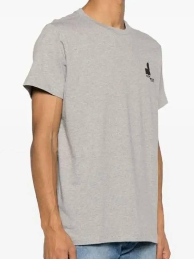 Zafferh Logo Print Short Sleeve T-Shirt Light Grey - ISABEL MARANT - BALAAN 3