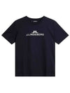 Alpha Logo Print Short Sleeve T-Shirt Navy - J.LINDEBERG - BALAAN 2