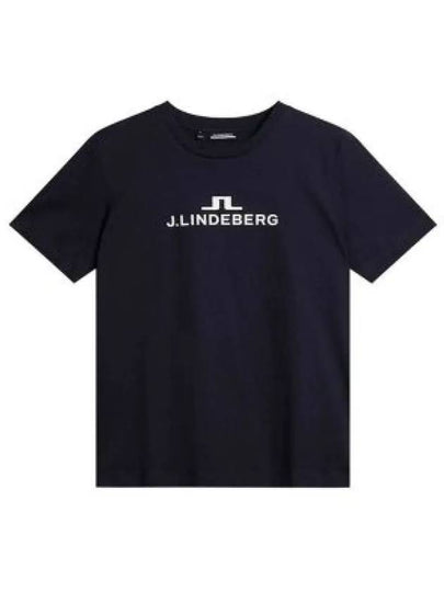 Alpha Logo Print Short Sleeve T-Shirt Navy - J.LINDEBERG - BALAAN 2